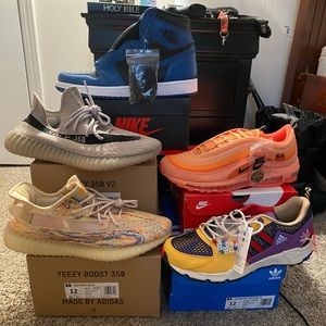 Shoe lot. Size 12, but Jordan 9 11.5, white foam 13. Prices vary. Majority ds